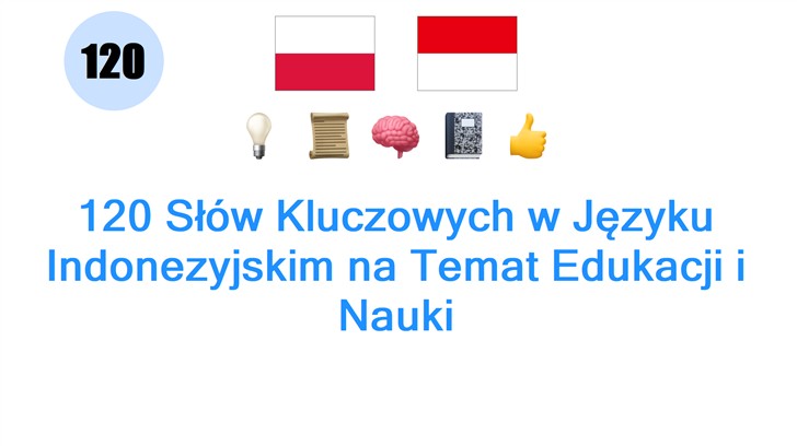 120 Słów Kluczowych w Języku Indonezyjskim na Temat Edukacji i Nauki